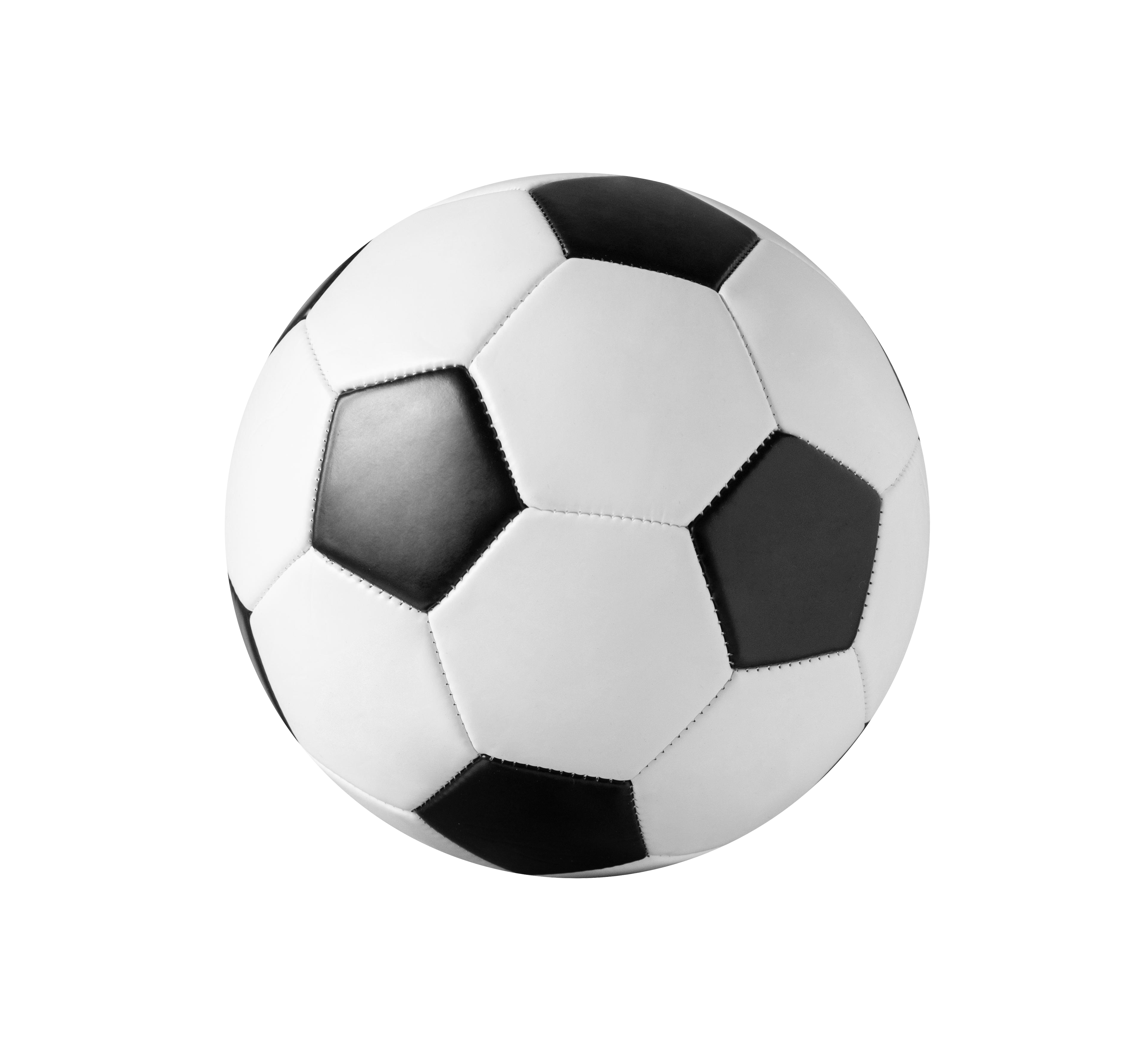 A close up of a football on a black background.